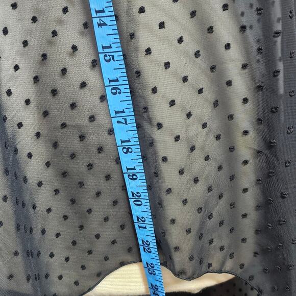 Cha Cha Vente Black Sheer High-Low Swiss Dot Swimsuit Coverup Women's Size S - Picture 8 of 10